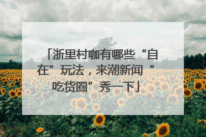 浙里村咖有哪些“自在”玩法，来潮新闻“吃货圈”秀一下