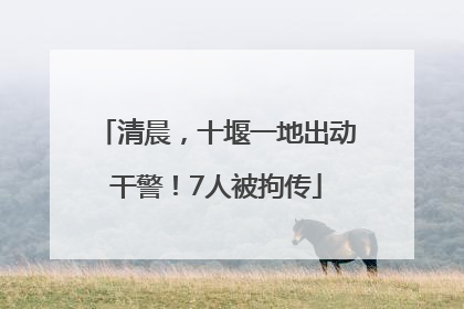 清晨，十堰一地出动干警！7人被拘传