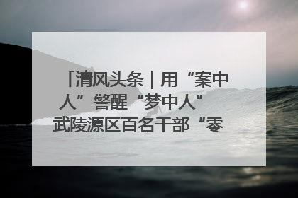 清风头条｜用“案中人”警醒“梦中人” 武陵源区百名干部“零距离”接受警示教育