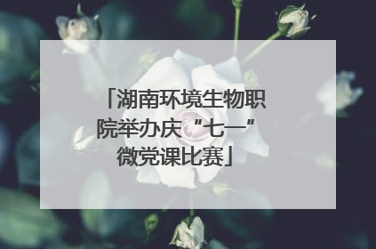 湖南环境生物职院举办庆“七一”微党课比赛