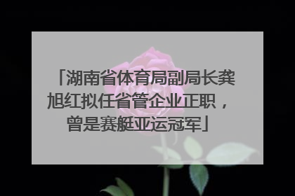 湖南省体育局副局长龚旭红拟任省管企业正职，曾是赛艇亚运冠军