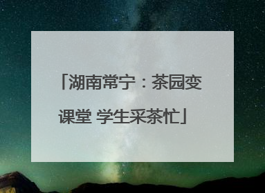 湖南常宁：茶园变课堂 学生采茶忙