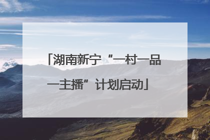 湖南新宁“一村一品一主播”计划启动