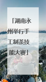 湖南永州举行手工制茶技能大赛