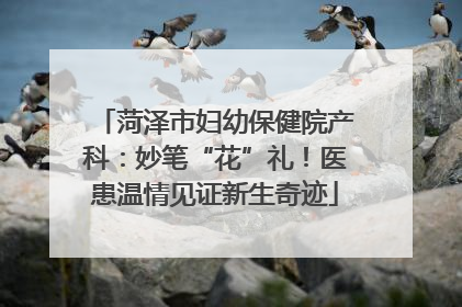 菏泽市妇幼保健院产科：妙笔“花”礼！医患温情见证新生奇迹