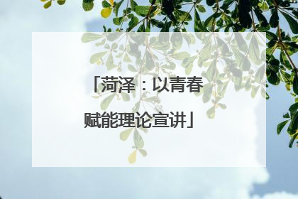 菏泽：以青春赋能理论宣讲