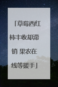 草莓西红柿丰收却滞销 果农在线等援手