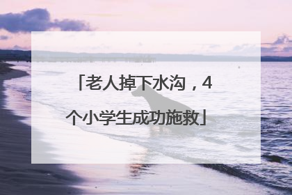 老人掉下水沟，4个小学生成功施救