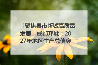 聚焦县市新城高质量发展｜成都邛崃：2027年地区生产总值突破550亿元、建成五百亿级园区