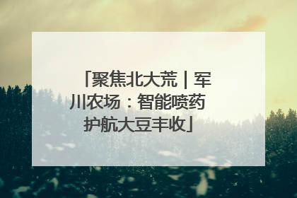 聚焦北大荒｜军川农场：智能喷药护航大豆丰收