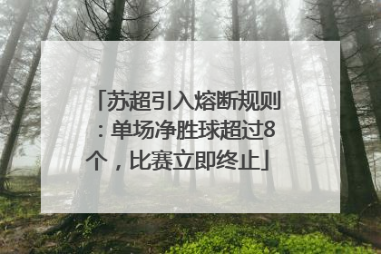 苏超引入熔断规则：单场净胜球超过8个，比赛立即终止