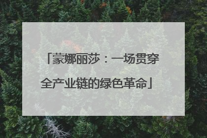 蒙娜丽莎：一场贯穿全产业链的绿色革命