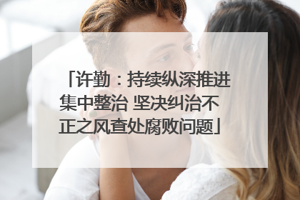 许勤：持续纵深推进集中整治 坚决纠治不正之风查处腐败问题