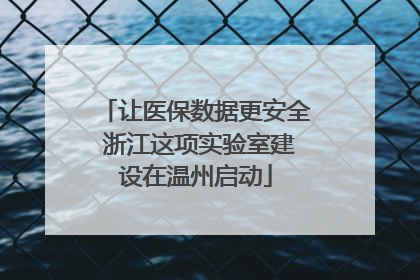 让医保数据更安全 浙江这项实验室建设在温州启动