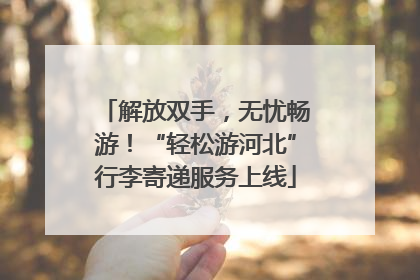 解放双手，无忧畅游！“轻松游河北”行李寄递服务上线