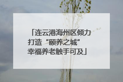 连云港海州区倾力打造“颐养之城” 幸福养老触手可及