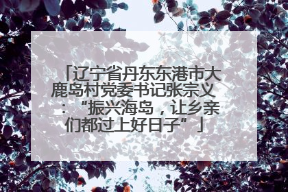辽宁省丹东东港市大鹿岛村党委书记张宗义：“振兴海岛，让乡亲们都过上好日子”