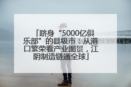 跻身“5000亿俱乐部”的县级市：从港口繁荣看产业图景，江阴制造链通全球