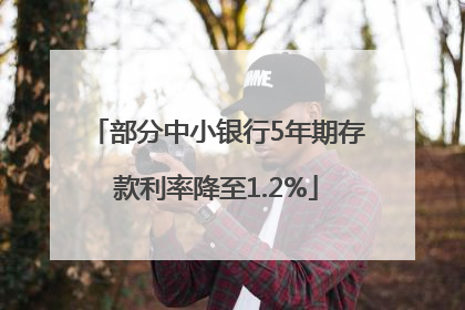 部分中小银行5年期存款利率降至1.2%