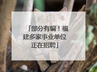 部分有编！福建多家事业单位正在招聘