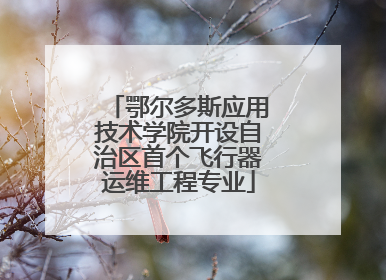 鄂尔多斯应用技术学院开设自治区首个飞行器运维工程专业