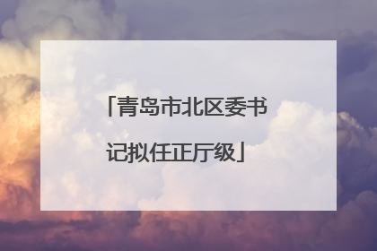 青岛市北区委书记拟任正厅级