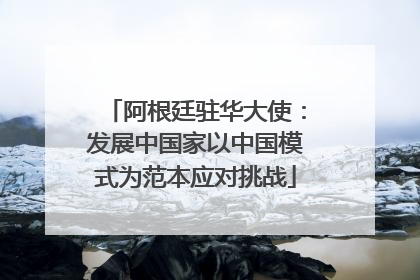 阿根廷驻华大使：发展中国家以中国模式为范本应对挑战