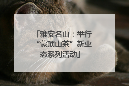 雅安名山：举行“蒙顶山茶”新业态系列活动