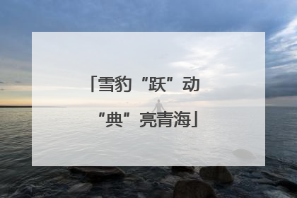 雪豹“跃”动 “典”亮青海