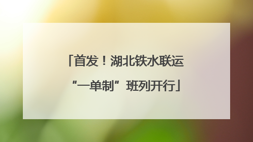 首发！湖北铁水联运“一单制”班列开行