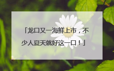 龙口又一海鲜上市，不少人夏天就好这一口！