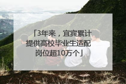 3年来，宜宾累计提供高校毕业生适配岗位超10万个