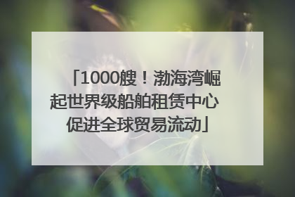 1000艘！渤海湾崛起世界级船舶租赁中心 促进全球贸易流动