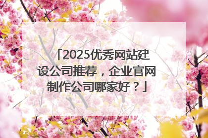 2025优秀网站建设公司推荐，企业官网制作公司哪家好？