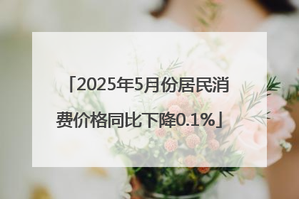 2025年5月份居民消费价格同比下降0.1%
