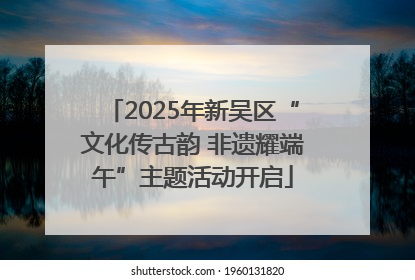 2025年新吴区“文化传古韵 非遗耀端午”主题活动开启