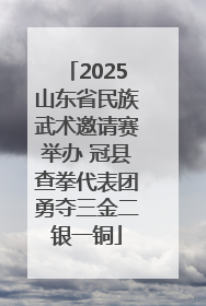 2025山东省民族武术邀请赛举办 冠县查拳代表团勇夺三金二银一铜