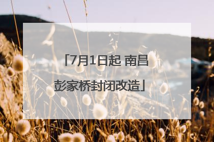 7月1日起 南昌彭家桥封闭改造