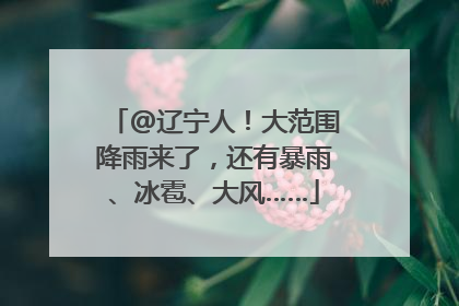 @辽宁人！大范围降雨来了，还有暴雨、冰雹、大风……