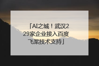 AI之城！武汉229家企业接入百度飞桨技术支持