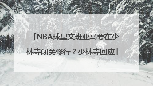 NBA球星文班亚马要在少林寺闭关修行？少林寺回应